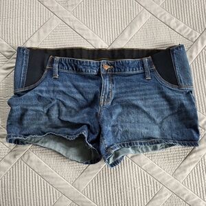 Isabel Maternity Side Panel Denim Shorts, Size 14